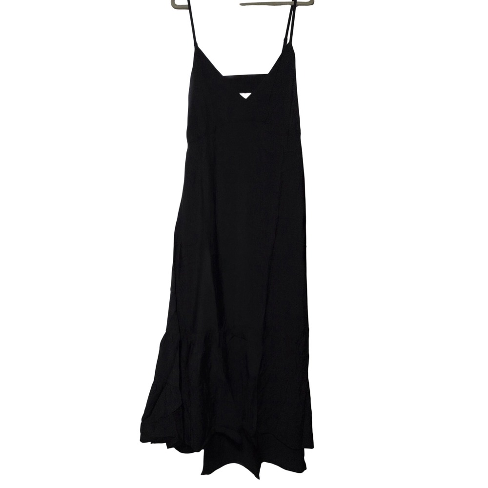 A‎ New Day Womens Black Tiered Maxi Dress V-Neck Back Cutout Size 1X KL844E NEW